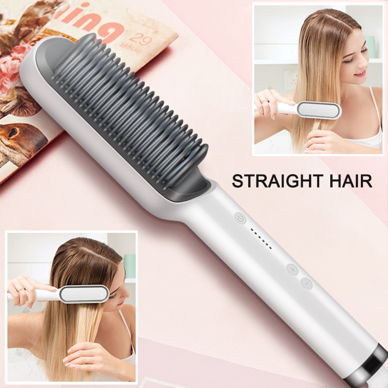 Hair Straightener Curler Styling Tool Electric Comb Heating