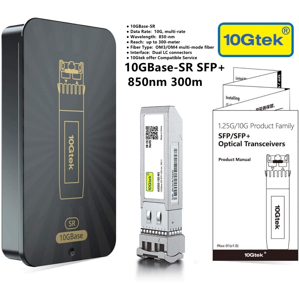 1-4pack】10Gtek 10GBase-SR SFP+ 850nm 300m Multi-mode Fiber Transceiver  Compatible with Cisco SFP-10G-SR, Meraki MA-SFP-10GB-SR, Ubiquiti UniFi UF -MM-10G, Fortinet, Mikrotik, Netgear, D-Link, Supermicro, TP-Link and More  Shopee Malaysia