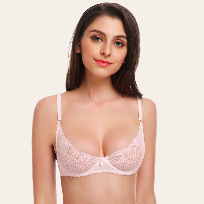 Buy WingsLove Women's Floral Lace Soft Cup Underwired Bra Unlined