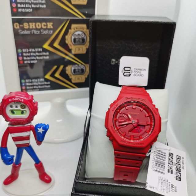 G Shock Original Japan Set GA 2100 4AJF CARBON CORE RED