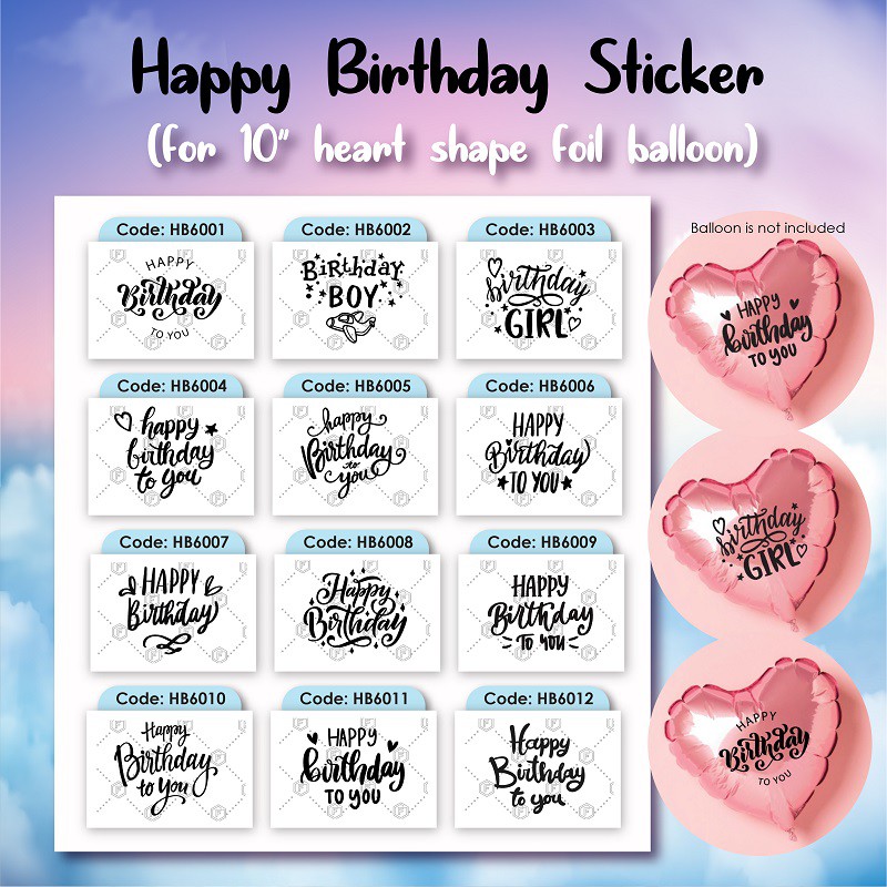 SHIOK A5 Bobo Balloon Sticker Congratulation GetWellSoon