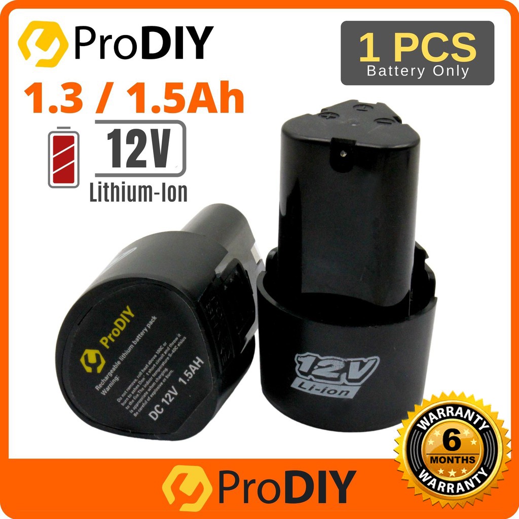 PRODIY Cordless Drill Battery Rechargeable 12V 1.5Ah 1.3Ah