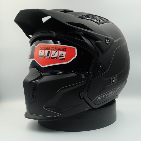 MT HELMETS, STREETFIGHTER, NEGRO MATE