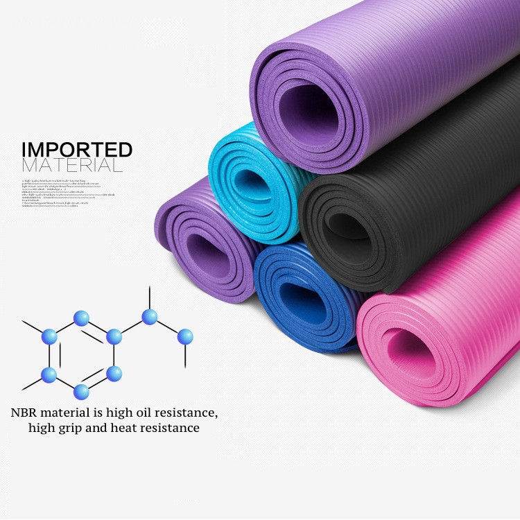 10mm NBR Yoga mat 瑜伽垫 Yoga Fitness Mat With Strap Non-slip Gym