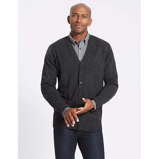 Men Dark Grey Cardigan