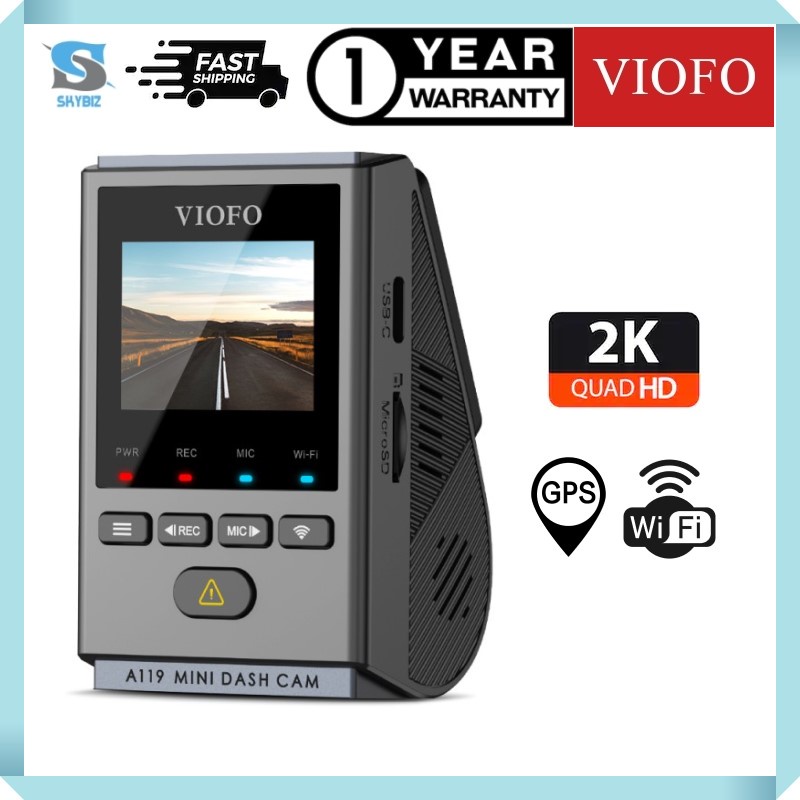 VIOFO A119 MINI 2K 1440P 60FPS BUILT-IN 5GHZ WI-FI AND GPS LOGGER QUAD HD  DASHCAM