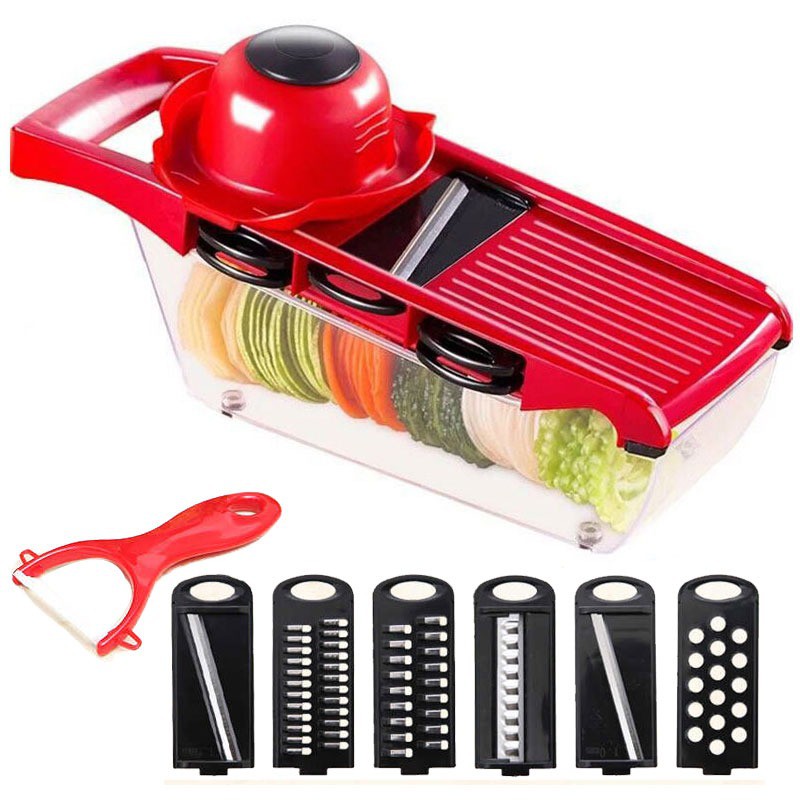 Kitchen Utensil Vegetable Cutter, 13-in-1 Multifunctional Slicer With  Vegetable Peeler, Grater, Hand Guard, Portable Mandoline Slicer For Onion,  Potato, Lemon, Cheese, Cucumber, Carrot 1pc