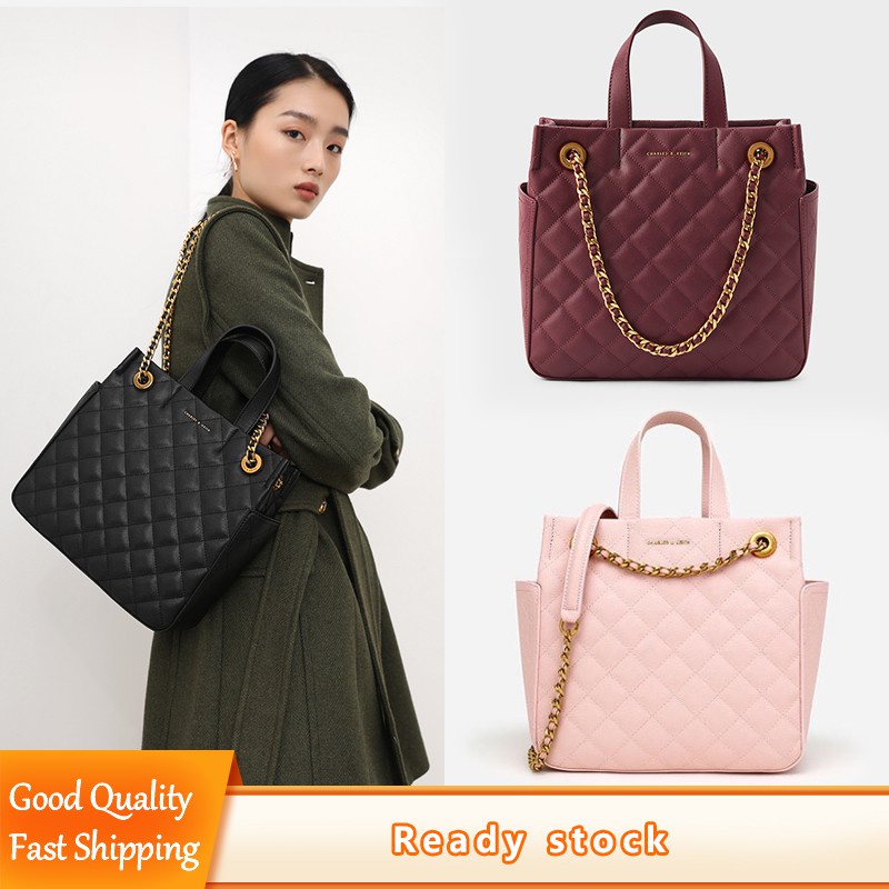 TikTok Hot Style CNK chain detail quilted tote bag top handle