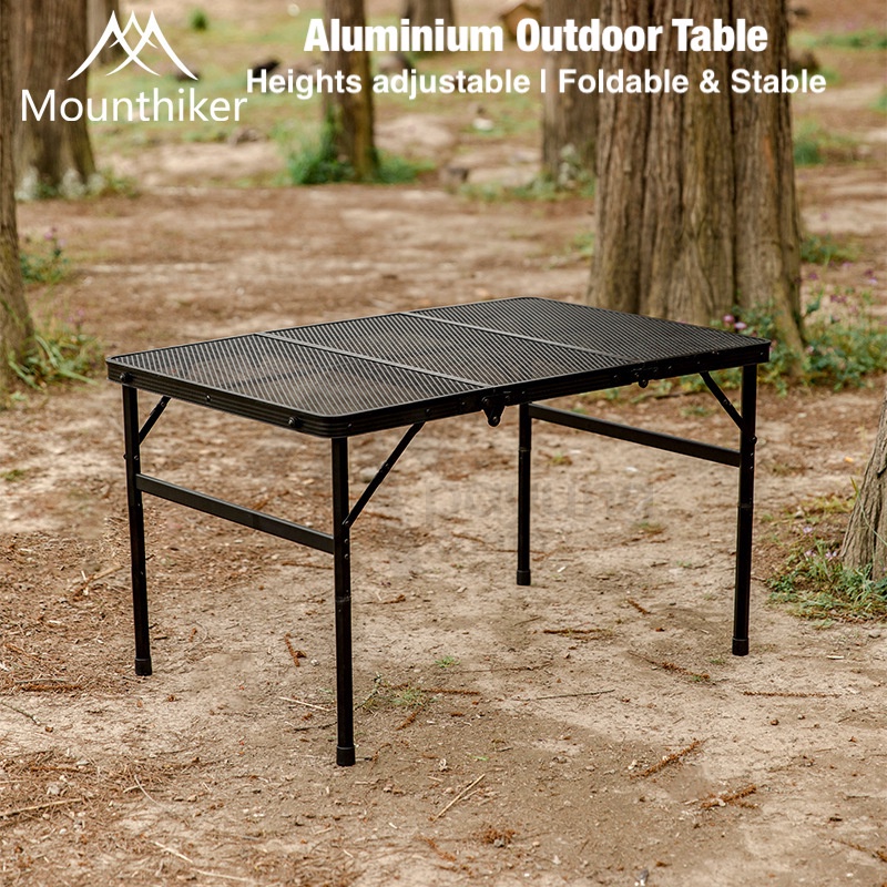 MOUNTAINHIKER 2-heights Foldable Outdoor Mesh Table Aluminium Alloy Camping  Table X-shaped Net Table