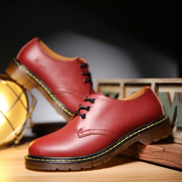 dr martens maroon low cut