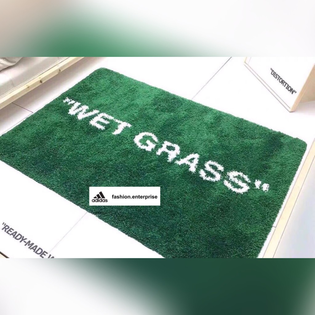 Virgil Abloh IKEA MARKERAD "WET GRASS" Rug 195x132cm Green  Off-White NEW