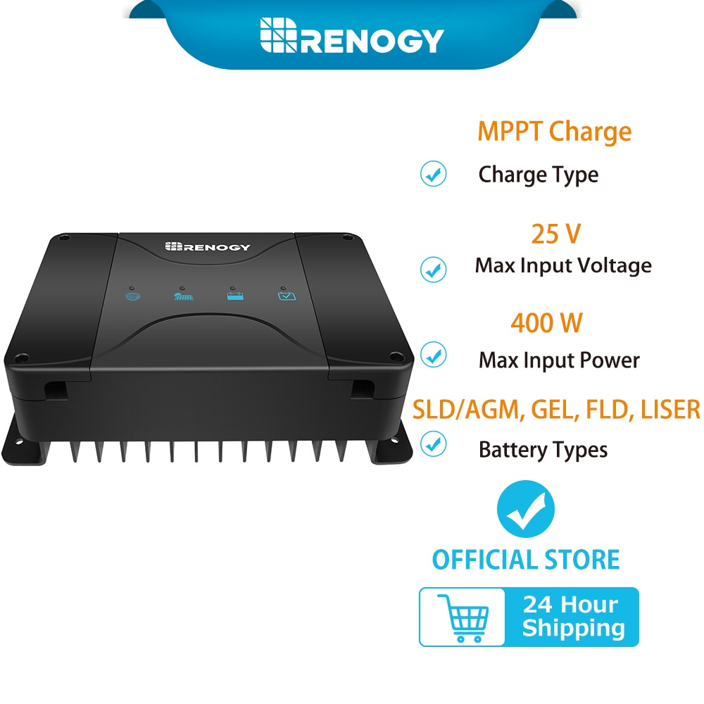 RENOGY Solar Panel Power Charge Controller DCC30S 12V 30A DC-DC On-Board  Battery Charger with MPPT UltraSafe Dual Input