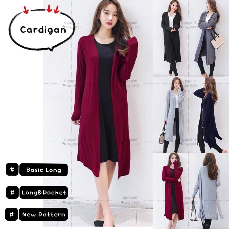 Long on sale cardigan shopee