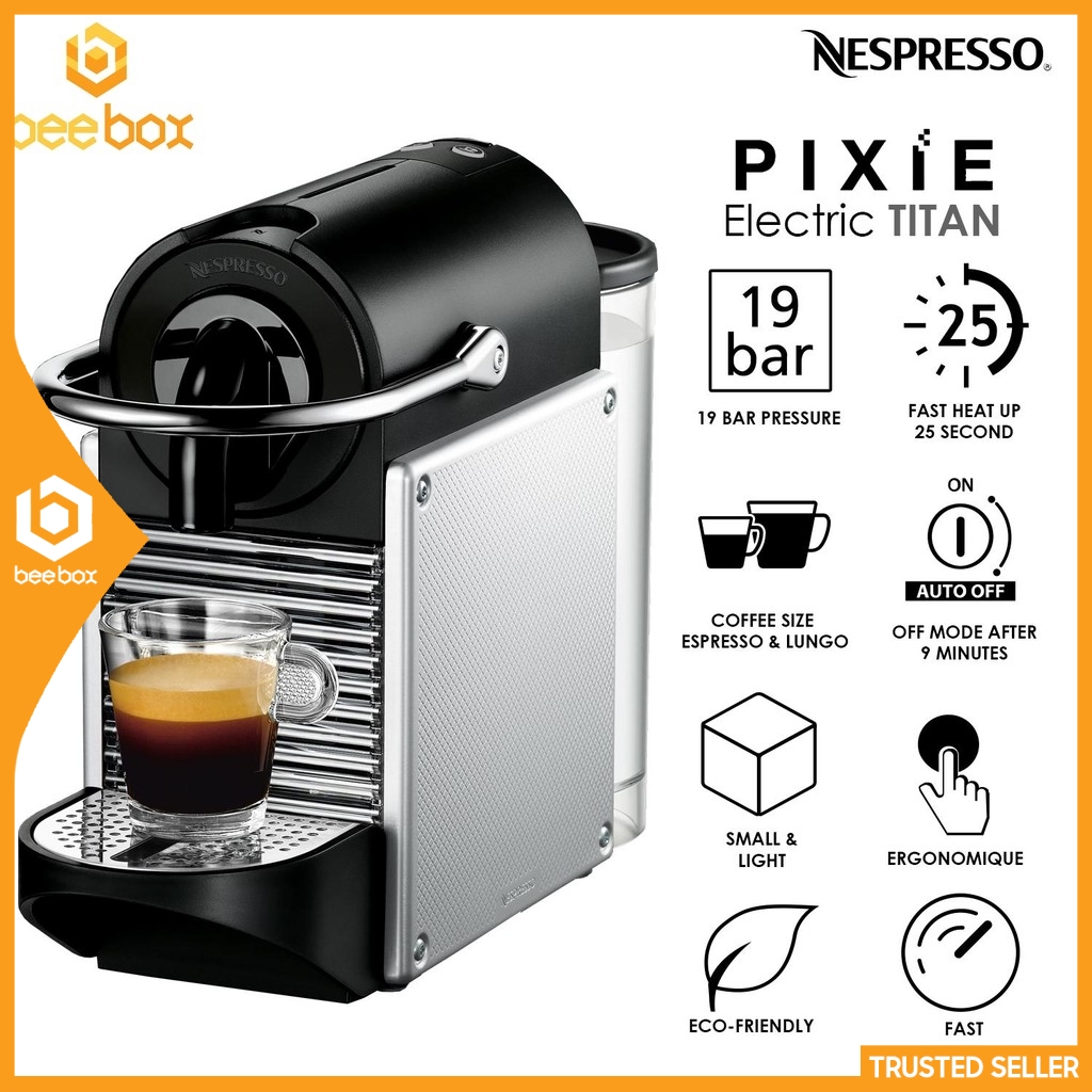 Nespresso Pixie Electric Titan Coffee Maker C61METINE