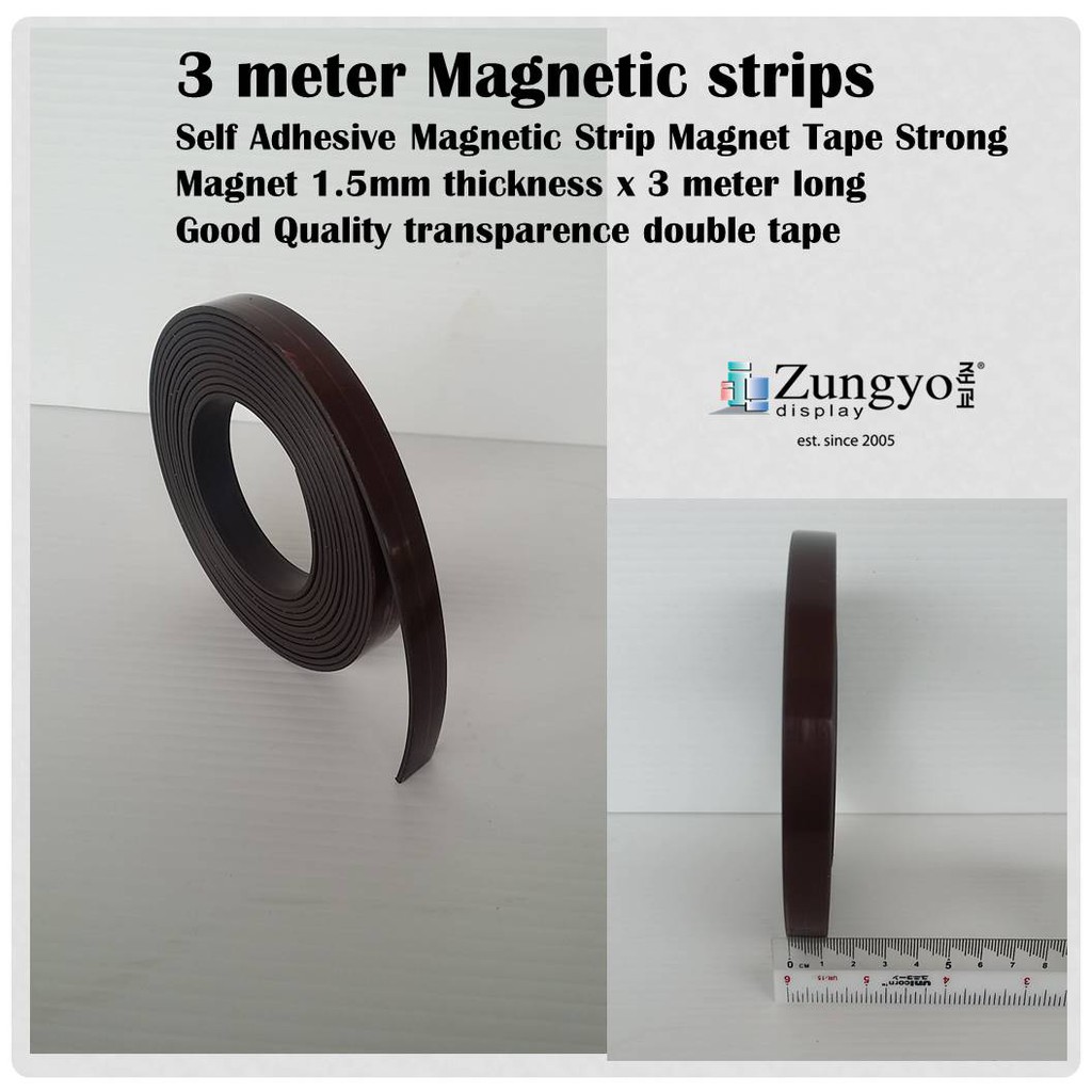 3 meter 1 roll DIY Magnetic strips with double tape