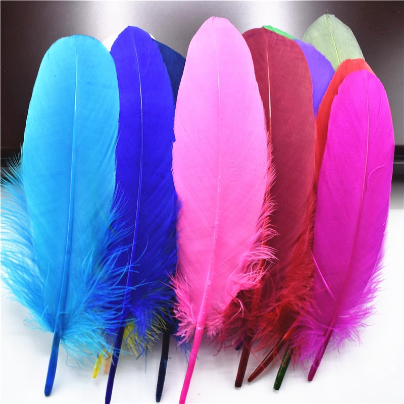 20pcs Various Red Feathers Goose Pheasant Feathers for Crafts Turkey  Marabou Feather Peacock Ostrich home decoration accessories