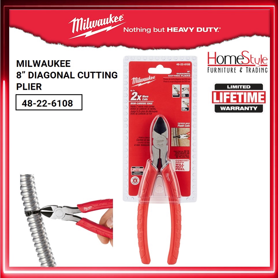 Milwaukee 48-22-6106 Comfort Grip Diagonal Cutting Pliers 6 - Industrial  Safety Products
