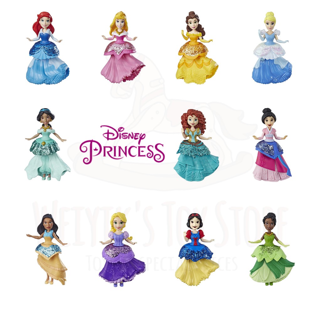 Disney Princess Collectible Doll With Glittery One-Clip Dress, Royal Clips  Fashion Toy (Assorted) Anak Patung Mainan