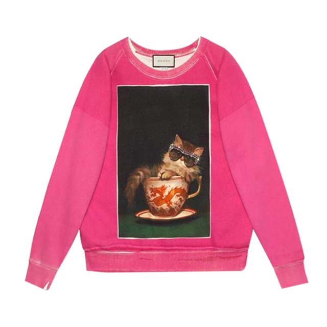 Gucci pink cat outlet sweater