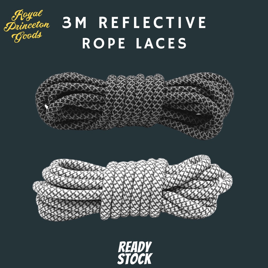 Black 3M Reflective Rope Laces