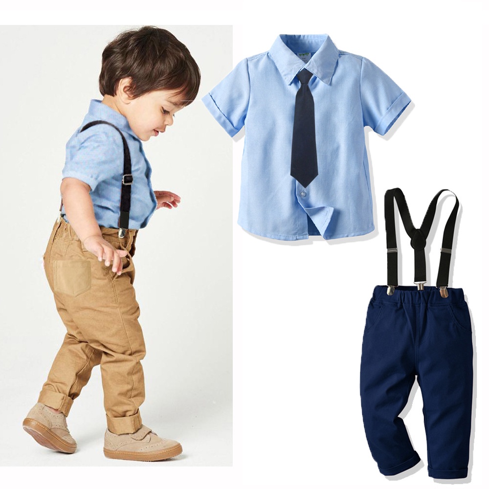 Ready Stock Baby Boys Suits Formal Dresswear Tuxedo Set Tie Shirts