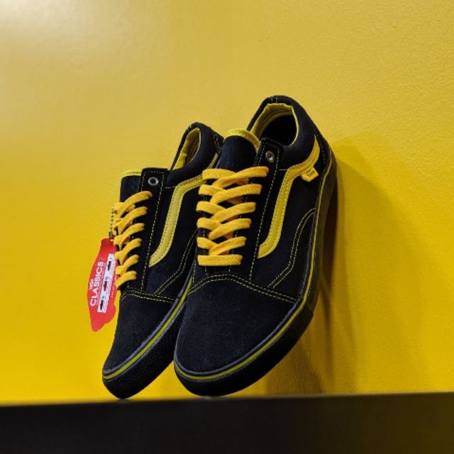 Black and yellow vans cheap shoes