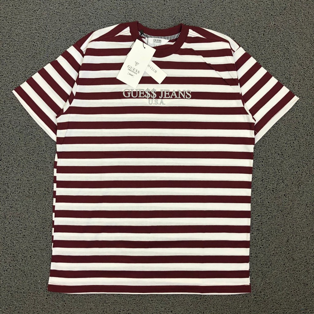 Striped guess hotsell shirt asap rocky