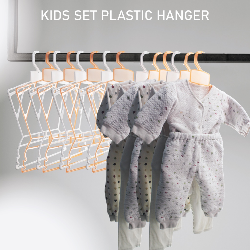 10pcs Plastic Clothes Hanger, Minimalist Bow Decor Kids Clothes Hanger For  Home