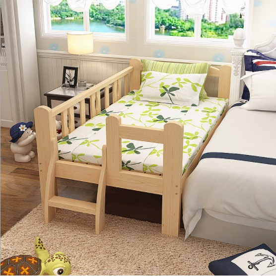 Katil Bayi Wooden Baby Bed Cot Attached to Parents Bed with Staircase New born to 3 years old baby Child Infant Crib