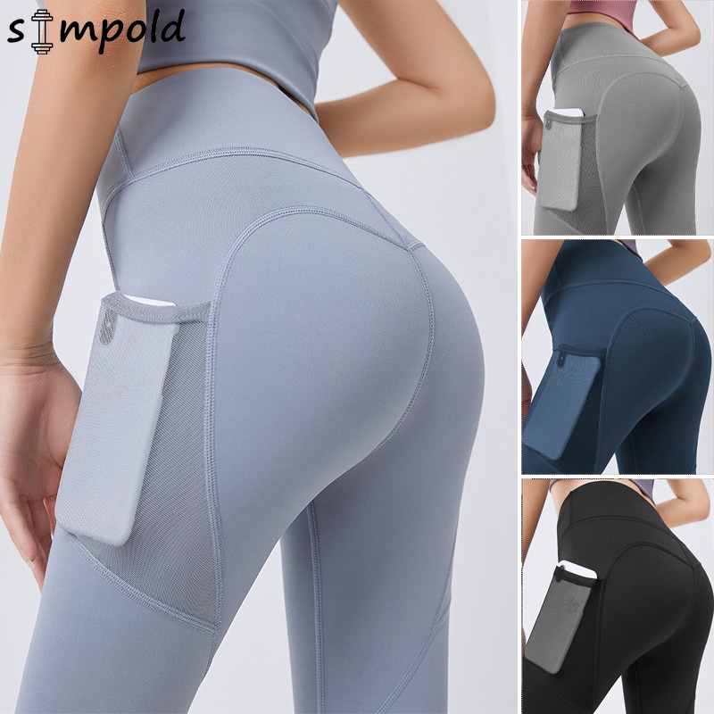 High Waist Yoga Leggings With Phone Pocket And Pockets Womens Sportswear  For Running, Gym, And Fitness Elastic Gym Leggings With Pockets H1221 From  Mengyang10, $9.15