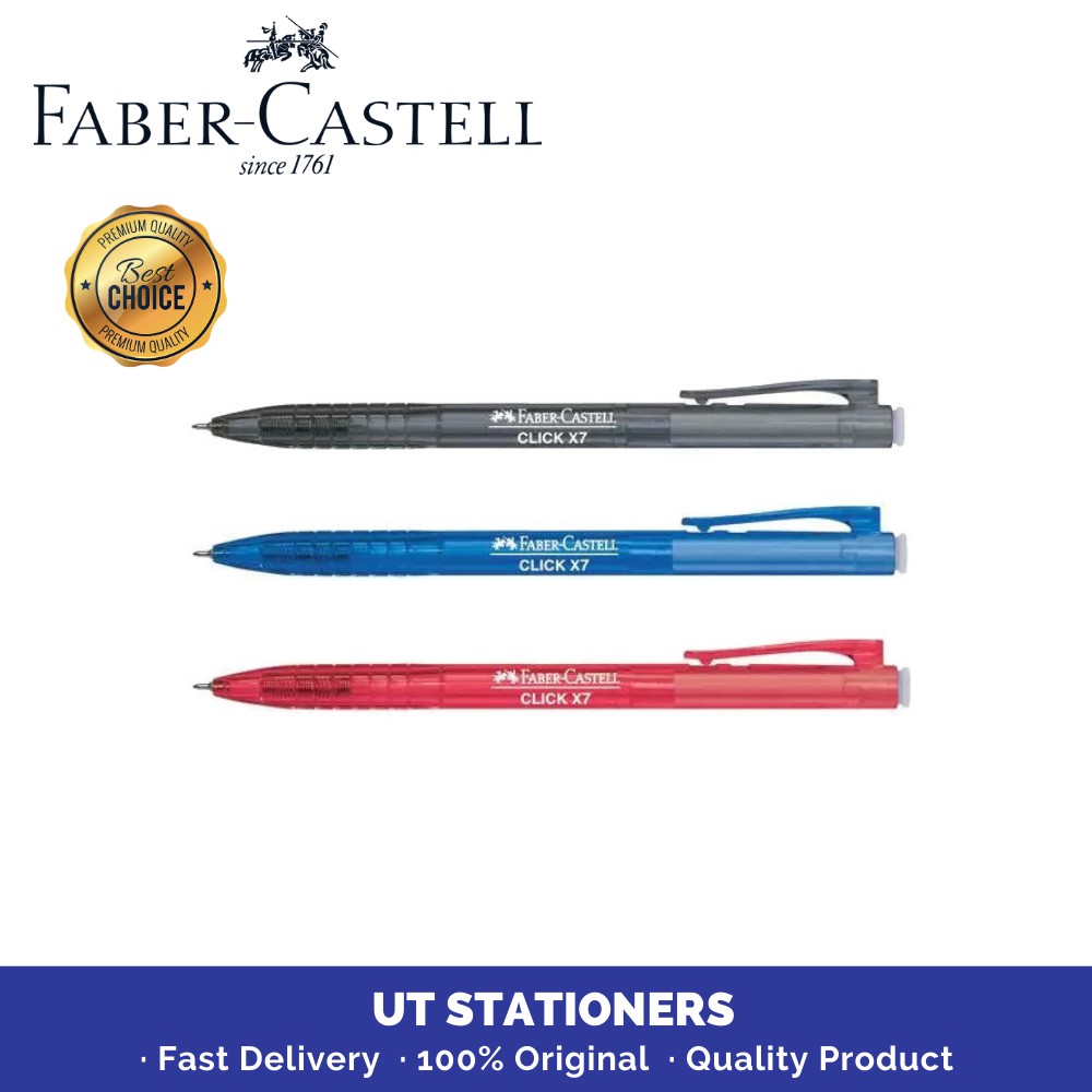 FABER-CASTELL CLICK X5 (XF) 0.5MM BALL POINT PEN (BLACK/BLUE/RED