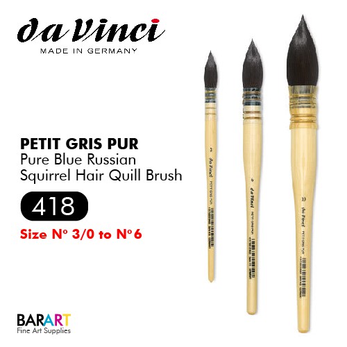 da Vinci Brushes Petit Gris Series 418 2 Pack Sizes 2 and 3 Artist Brush  Set