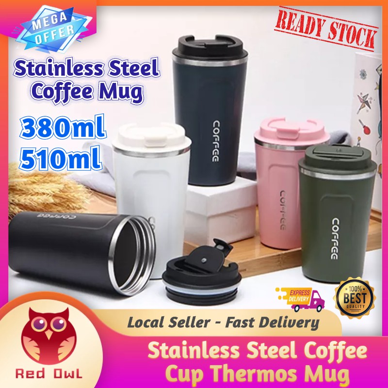 380ml/510ml Double Stainless Steel Coffee Thermos Mug with Non