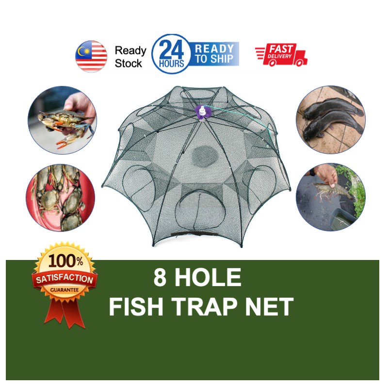 Youthink Foldable Fishing Net Fishing Net Trap Crab Fish Trap Fishing Shrimp Net Trap Fishing Bait Trap Foldable Fishing Net Automatic Shrimp Minnow C