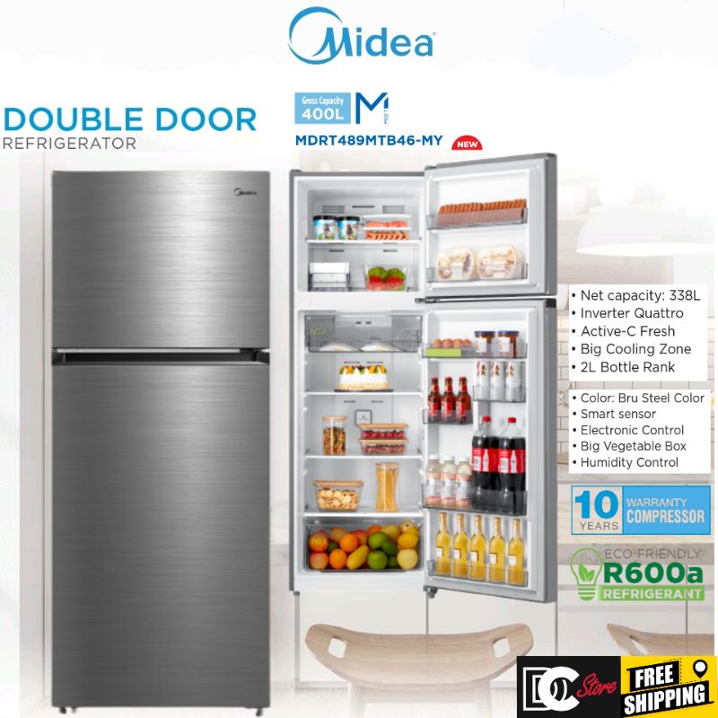 Midea 7 cu ft Inverter Two Door No Frost Refrigerator