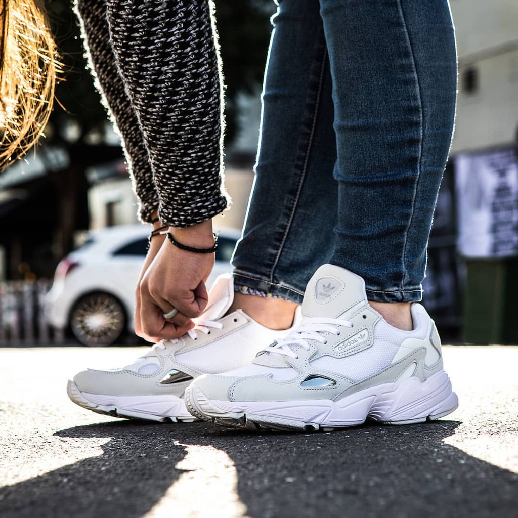 Adidas falcon white on feet online