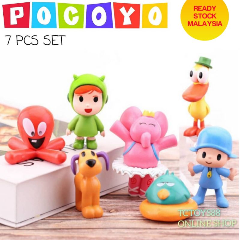 7PCS POCOYO FIGURES CUTE POCOYO TOY PATO SLEEPY BIRD LOULA ELLY