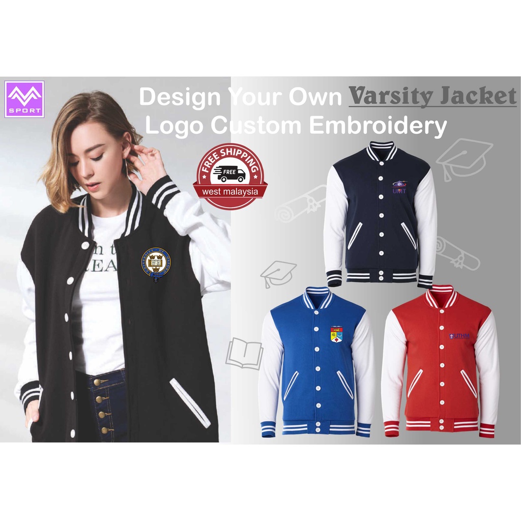 Varsity jacket deals custom malaysia