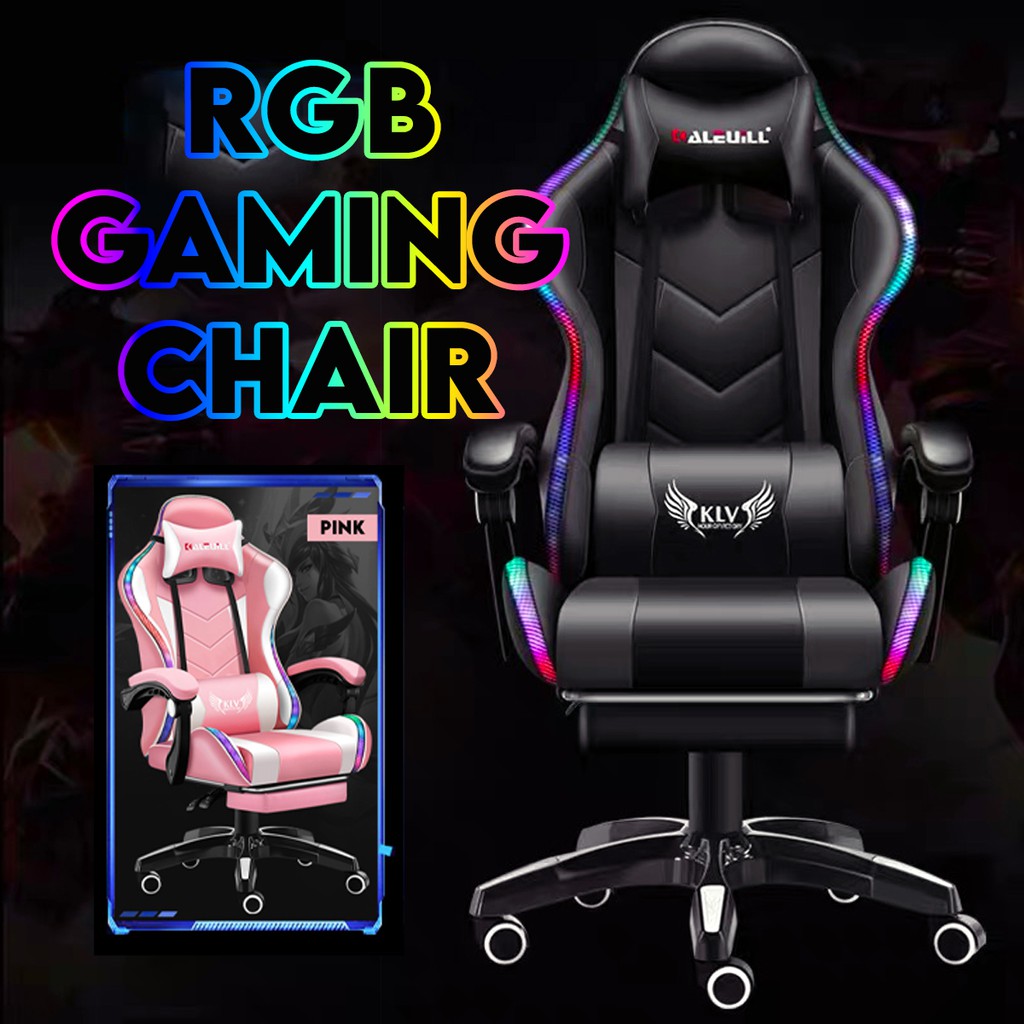 Pink rgb deals gaming chair