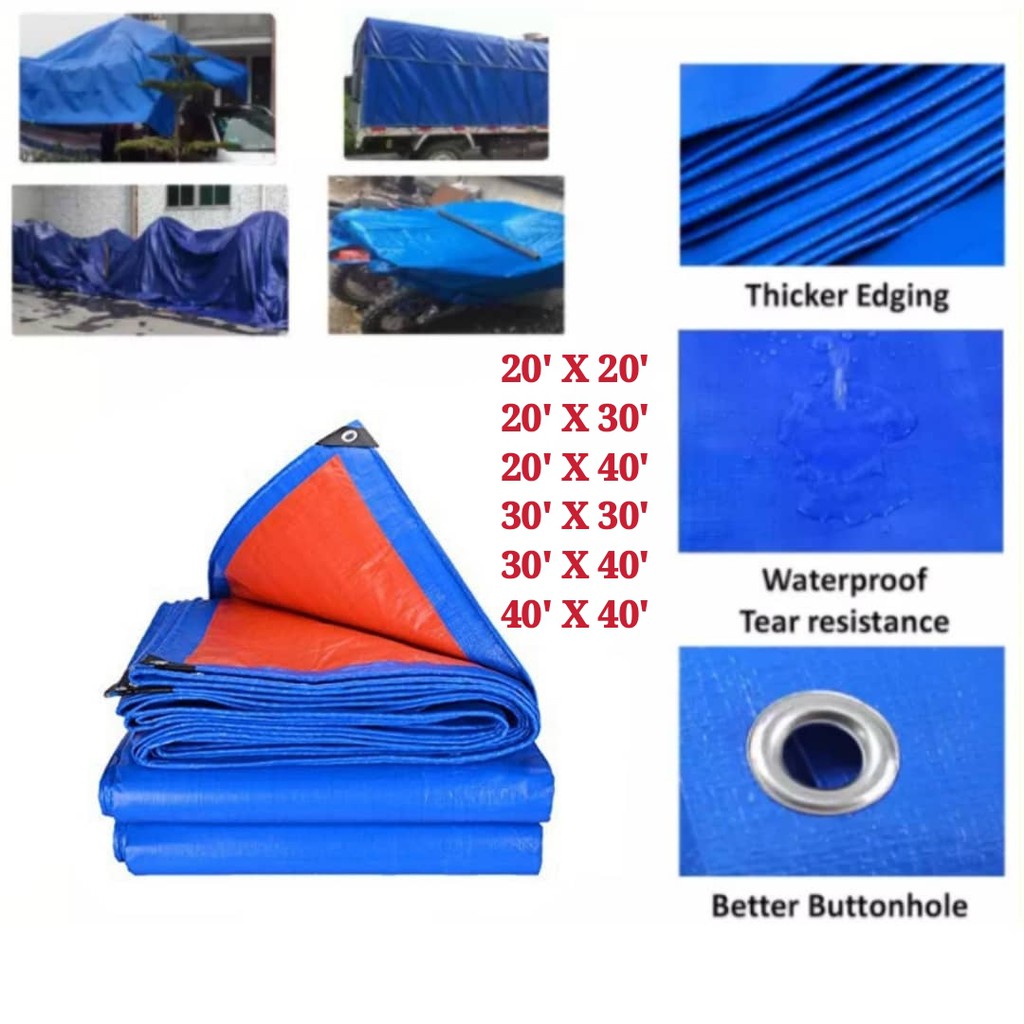 PE Tarpaulin High Quality Waterproof Canvas (Blue Orange Color