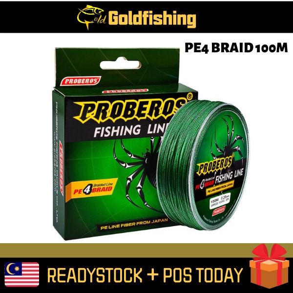 GoldFishing 100M PE Braided Fishing Line 4 Stands 6 8 10 15 20 25