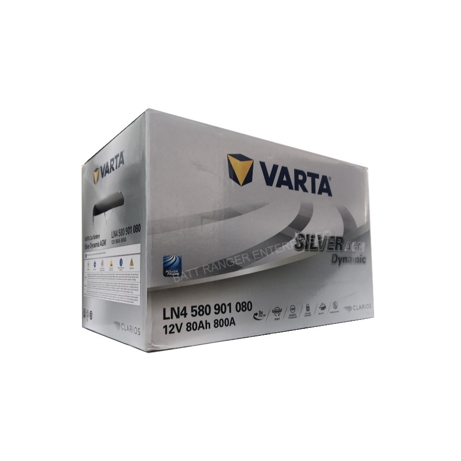 Varta Silver Dynamic DIN80 AGM Battery For Mercedes Benz , BMW , Audi ,  Volvo , Bentley , Jaguar , Peugeot , Citroen