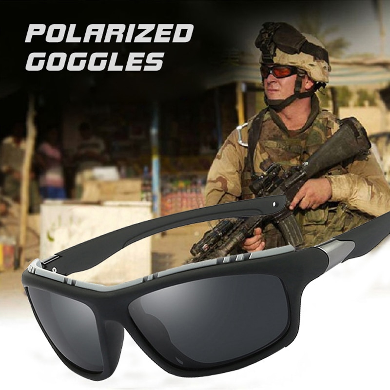 Top Mens Polarized Army Goggles Sports Driving Sunglasses UV400 Fishing Men  Tactical Glasses Steampunk for Male 5327
