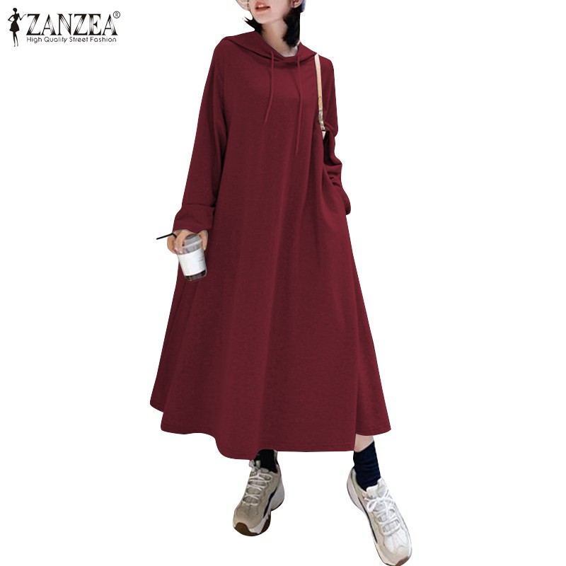 Zanzea best sale hoodie dress