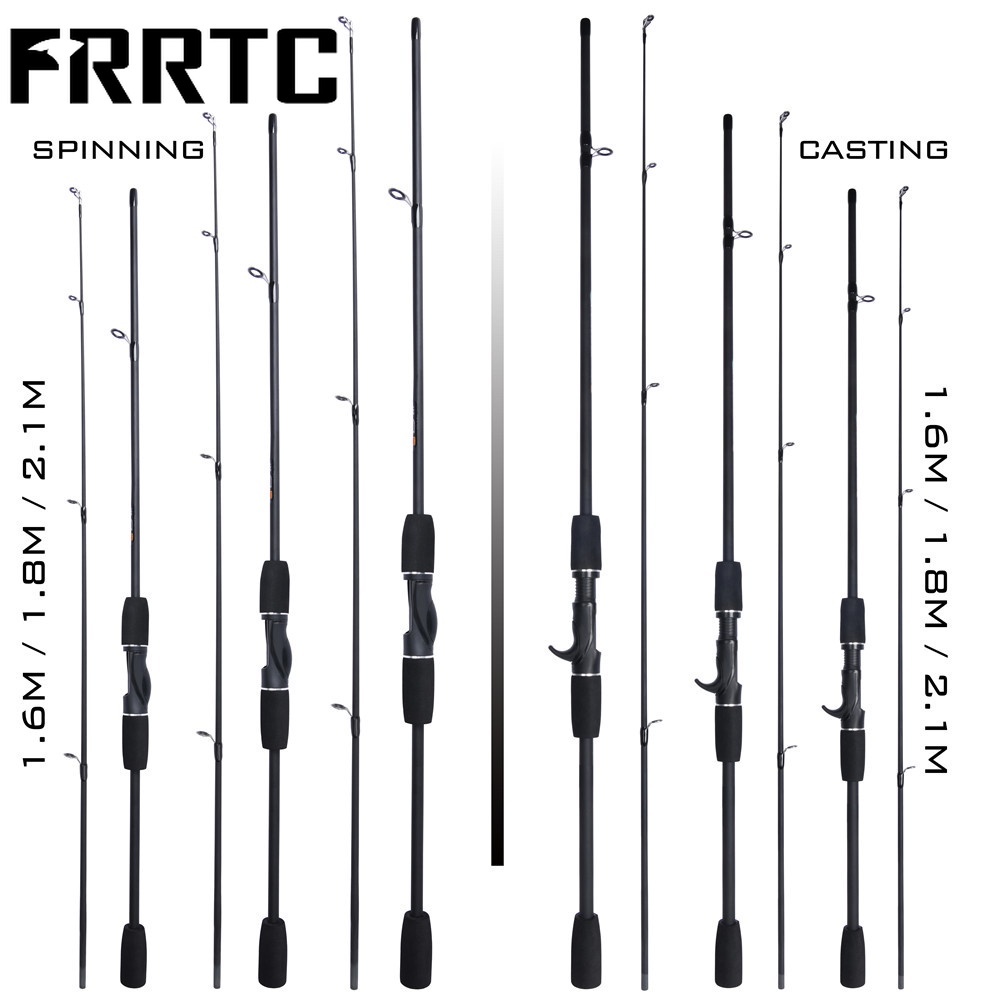 FRRTC Fishing Rod Carbon Fiber 1.6m 1.8m 2.1m UL Power Ultra Light Casting Spinning  Baitcasting Fishing Rod