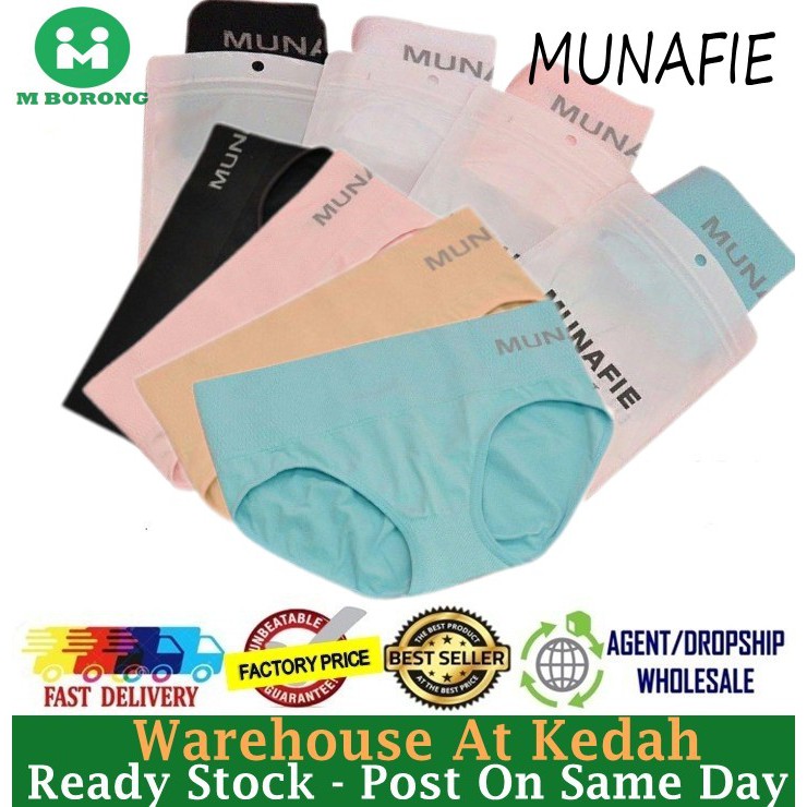 MUNAFIE Panties 100% Original Plus Size 70 GRAM High Waist Slimming Shaping  Panty Women Innerwear Seluar Dalam Wanita Ready Stock 101060 70g