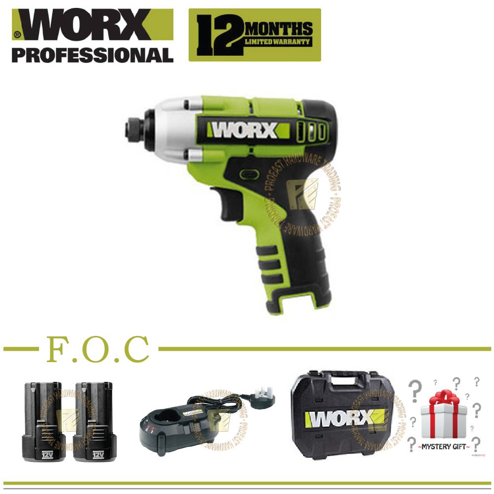 WORX WU280.1 1 4 Hex 12V Impact Driver Cordless Shopee Malaysia