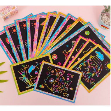 Colourful Scratch Art Card Diy Party Gift Card. 20 design kad gorek,craft .