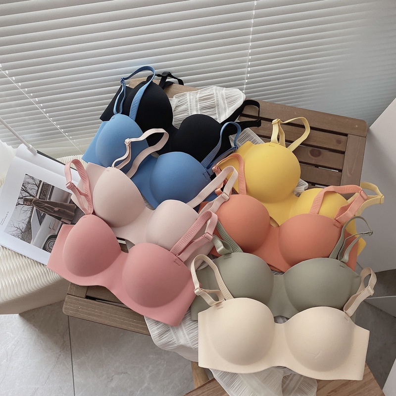 Ready stock】Sexy Deep U Bras For Women Push Up Lingerie Seamless