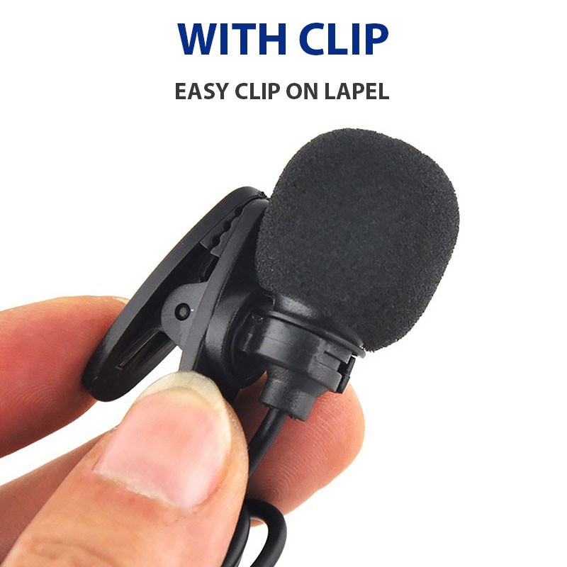 Mini Microphone 3.5mm Clip on Lapel Wired Mic Live Video Studio